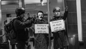 Trump_is_Alt-Right_with_us._A_protest_group_(I_think)_(32420565055)