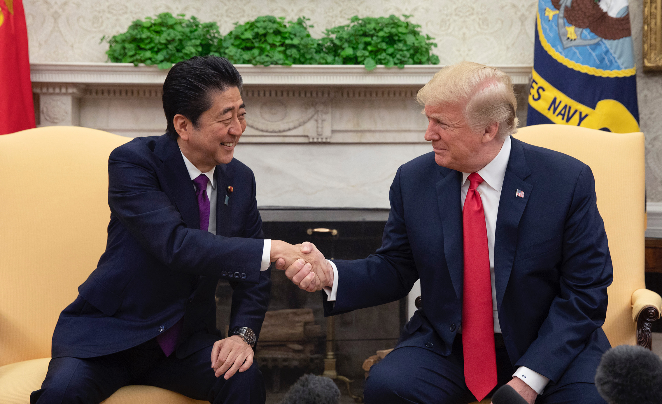 Japanese Prime Minister Shinzo Abe and Donald Trump (Wikimedia Commons)
